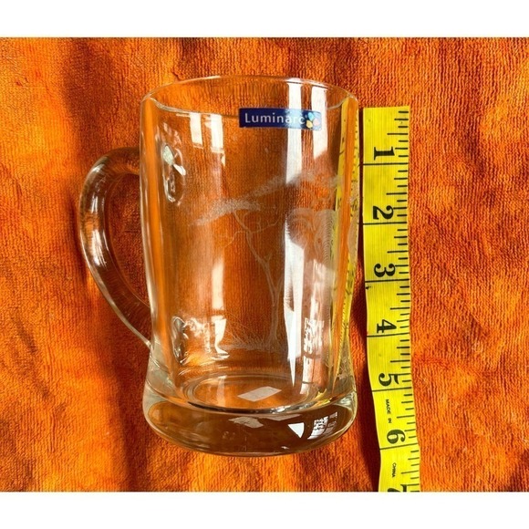 VINTAGE Luminarc Etched Clear Coffee Mug Elephant - Picture 6 of 7